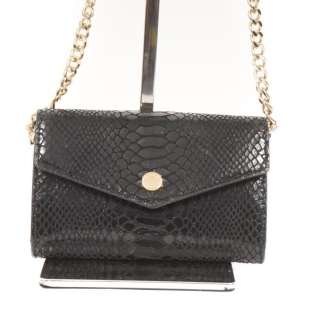 Michael Kors Black Snake Leather Small Crossbody Bag
